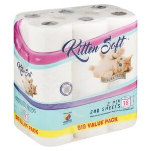Kitten Soft 2 Ply 200 Sheet 18s